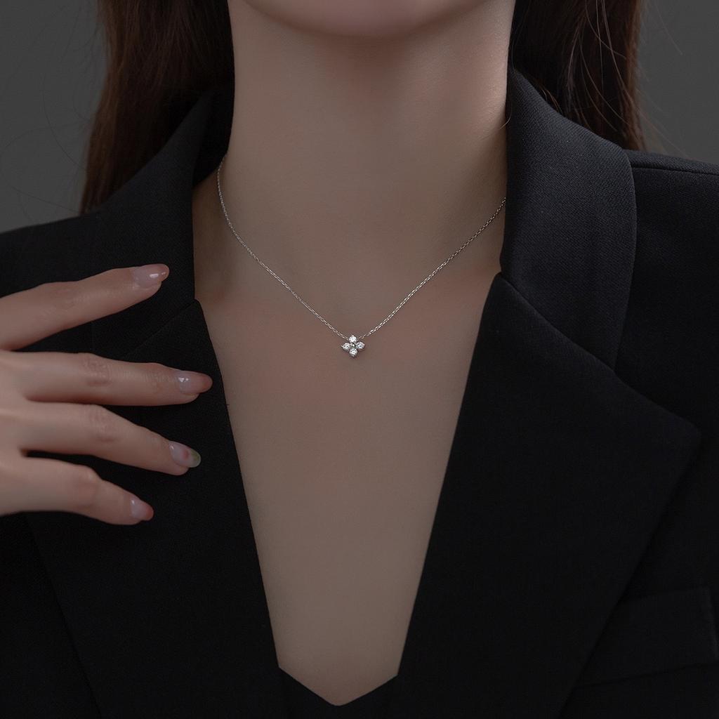 Xiaomi S925 Sterling Silver Necklaces For Women Simple Chain Fashion Minimalist Pendant FLower Necklaces Badminton Shape Birthday Gift