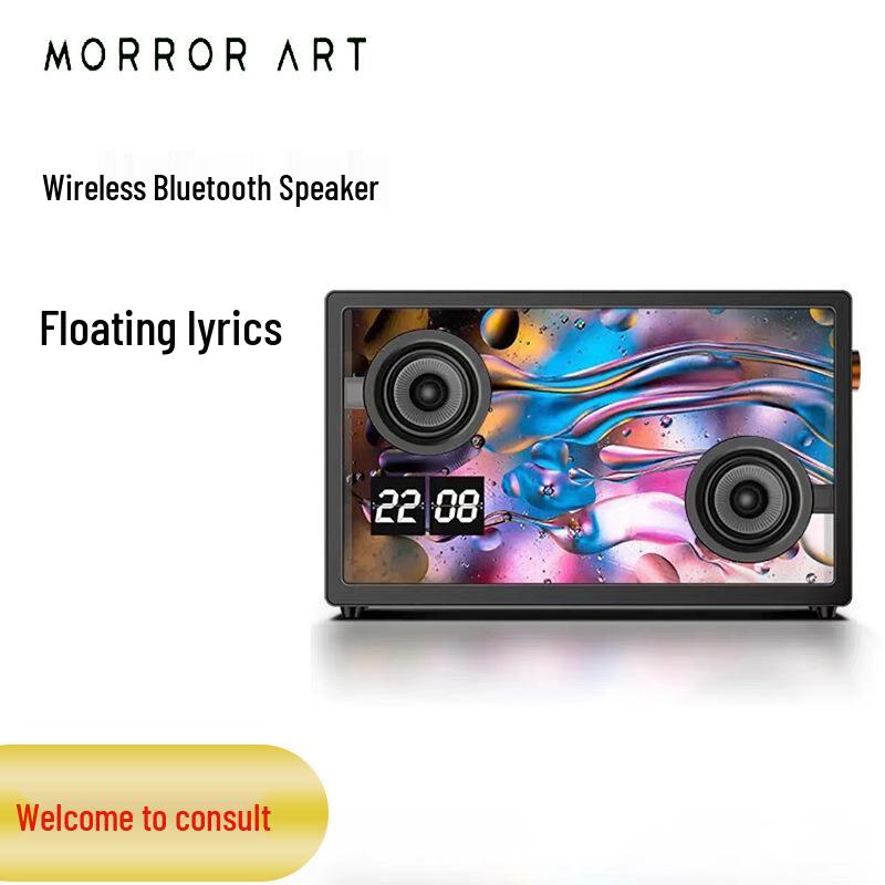 MORRORART M1 Floating Lyrics Bluetooth Speaker: Transparent Desktop Visualizer and Wireless Sound System.