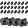 4-Pack Trailer Push Through Center Caps and Trailer Wheel Lug Sets - 4.25in Wheel Center Caps Black Wheel Cover Carbon Steel Hub Cap with 24 Black