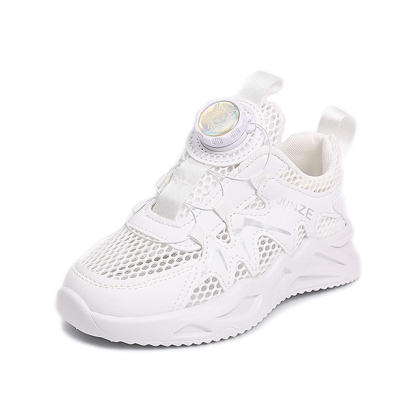 Chaussures de Course Garçons Filles Antidérapantes Étudiants Baskets Respirantes Mesh Printemps Automne Nouveauté Chaussures de Sport Enfants Bouton Rotatif