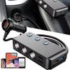 TR30 Car Cigarette Lighter Splitter: 3-Socket, 4-USB Ports, Independent Switches, QC3.0 Fast Charge, 120W, Voltage Display