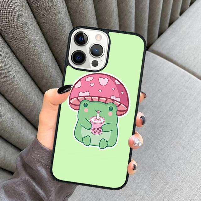 Cute Kawaii Frog Phone Case For iPhone 17 Air 16 15 14 plus 12 13 Pro max Soft Bumper Shell Cover coque