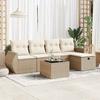 VidaXL Garden Lounge Set with Cushions 6 Pcs Beige Braided Resin 3325574