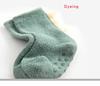 0-36M Herbst Winter Baby Neugeborenes Korallenvlies Dinosaurier Socken Jungen und Mädchen Dicke Bodensocken Kleinkind Rutschfest Warme Schlafsocken