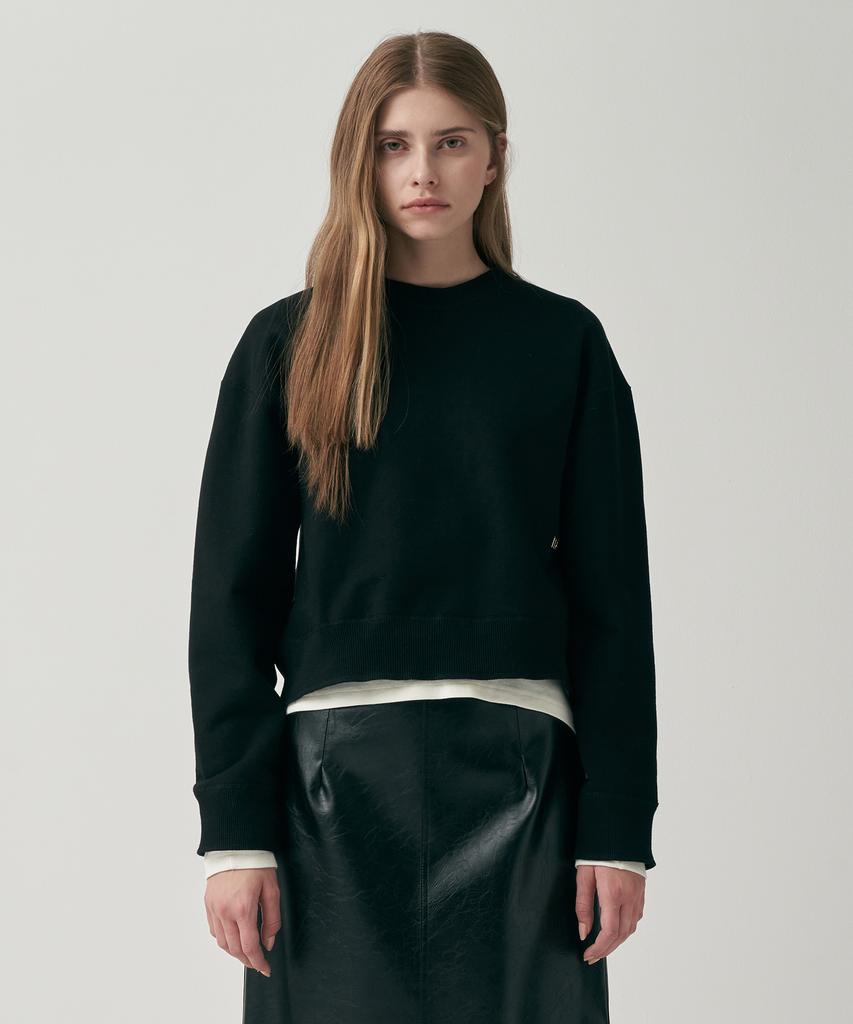 MOTT Crop Stitch Sweatshirt - Black