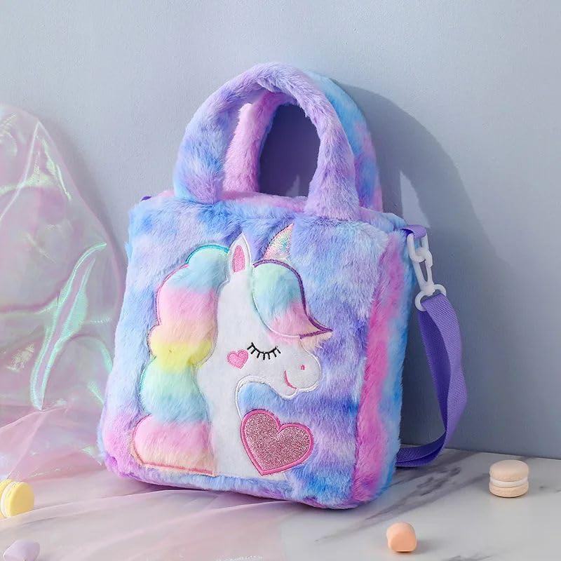 

Сумка для малышей ADISA Unicorn, симпатичные сумки через плечо для принцессы, подарок для девочек (фиолетовый) F фиолетовый