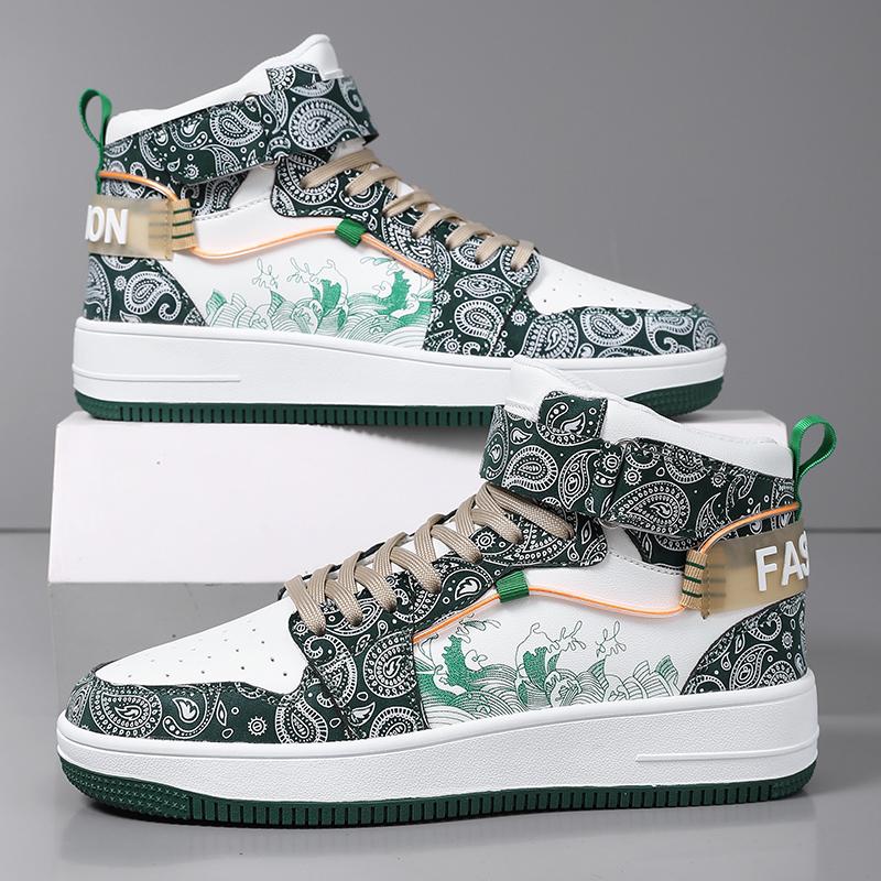 Scarpe Sportive Stampate da Uomo Stile Street da Donna Unisex Scarpe Sneakers da Corsa Studenti Scarpe Oversize per Coppia High Top