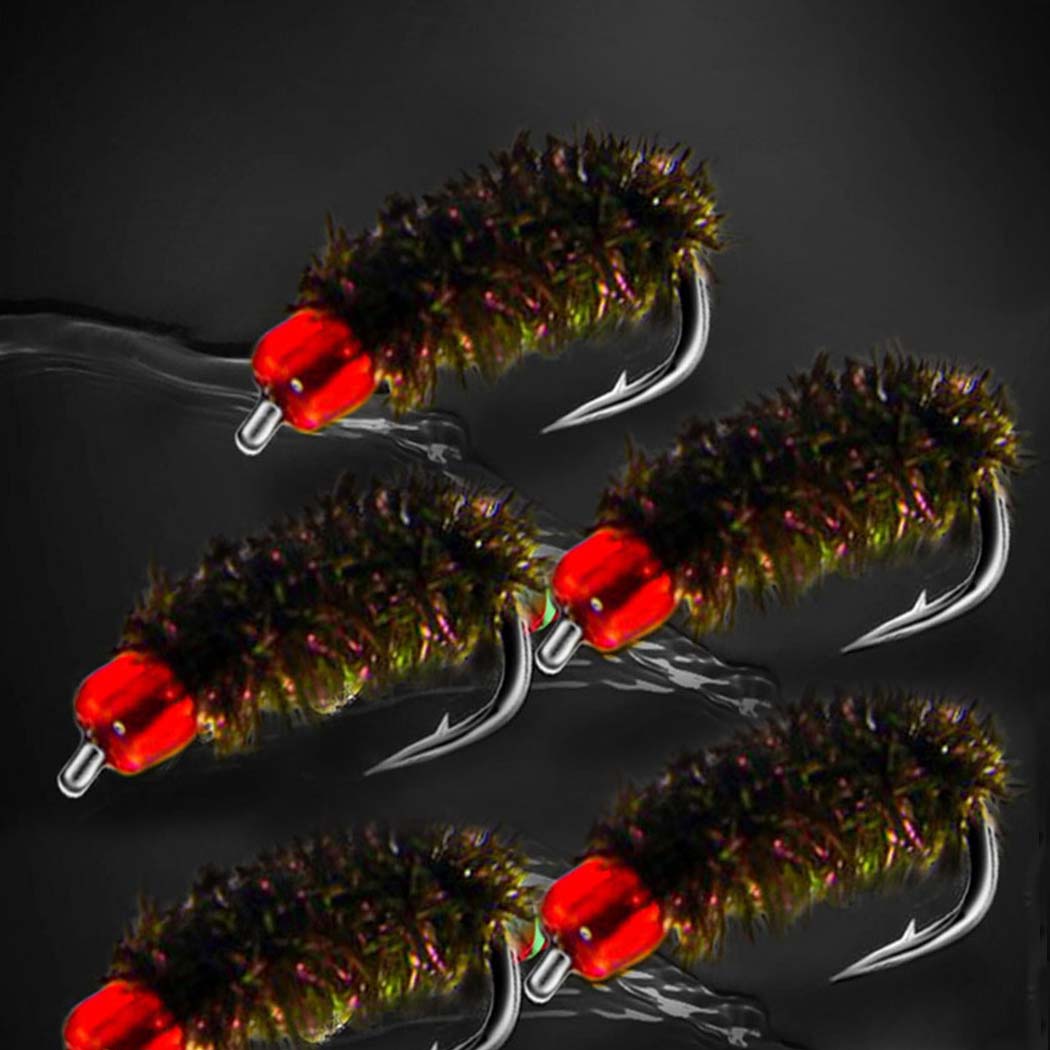 5/10 шт. нимфа Scud Fly Bug червь форель рыболовные мухи искусственные насекомые — фото 4