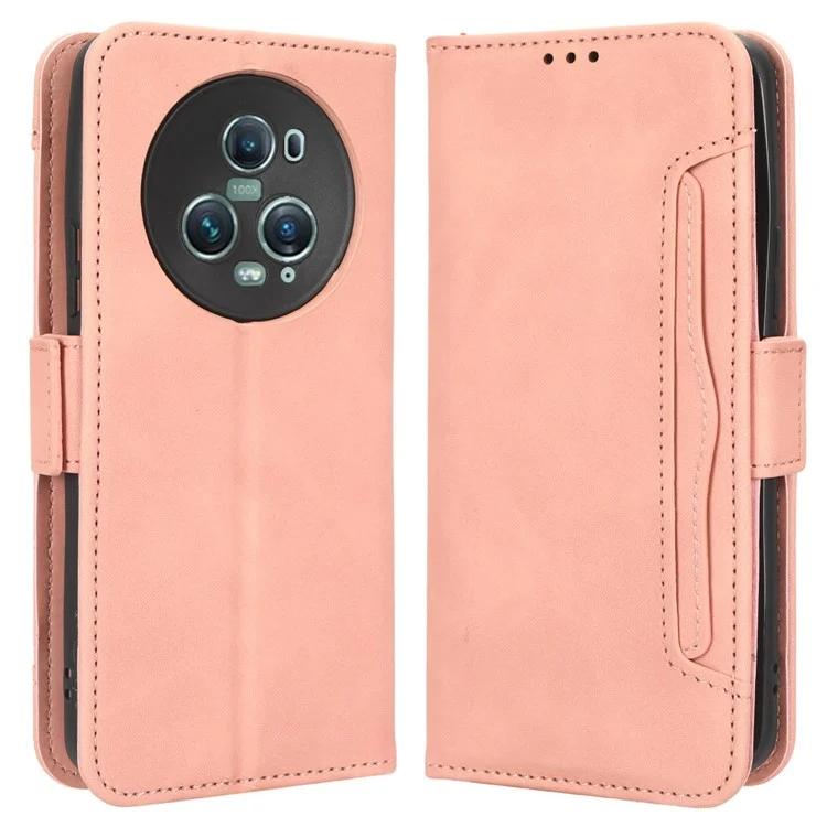 For Honor Magic5 Pro 5G PU Leather Protective Stand Cover Multiple Card Slots Wallet Phone Case