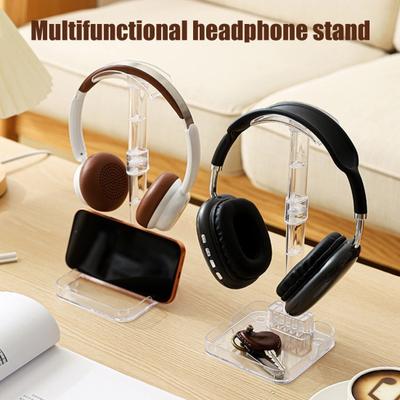 Universal Headphone Stand Multi-functional Phone Holder Gaming Headset Display Rack Desktop Hanger Mount Organizer Headphone Accessories