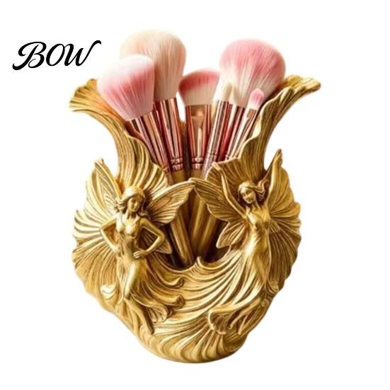 Unique Housewarming Gift Idea 3D Printed Pen Holder, Fairies Desktop Organizer for Pens, Pencils, Makeup Brushes, Dreamy Fairy Tabletop Ornament