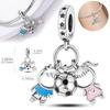 Charms Coppercute Boy And Girl Football Beadss Fit Charms Plataoriginal Bracelet Beads Women Jewellery Making Diy