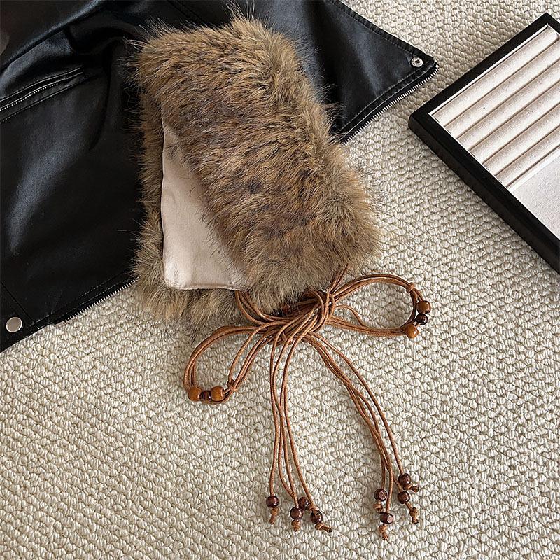 Y2K Leopard Furry Fur Belt Vintage Gothic Imitation Belts Sexy Hiphop Waistband Jeans Pants Decor Belt