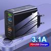 GaN Schnellladegerät USB Multi 5 Ports PD Schnell Schnelles Hohe Geschwindigkeit Laden Typ C Handy Adapter für iPhone 15 Xiaomi Samsung