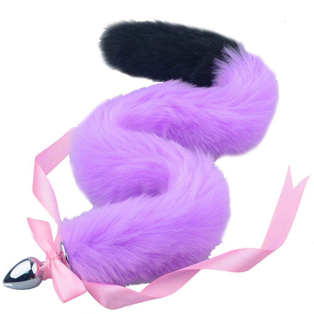 Adult Sex Toys Fox Tail Butt Plug Metal Artificial Tail Extra Long 80cm Tail