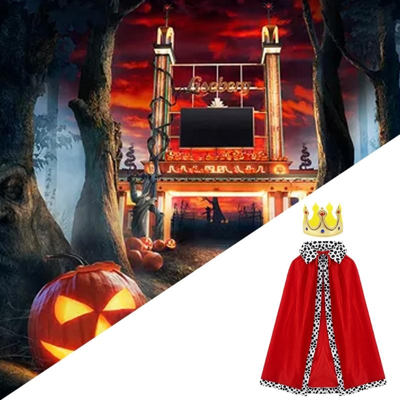 King Robe Queen Robe Gold Crown King Costume Stage Performances Cosplay Costume Halloween Costume Party Accessories