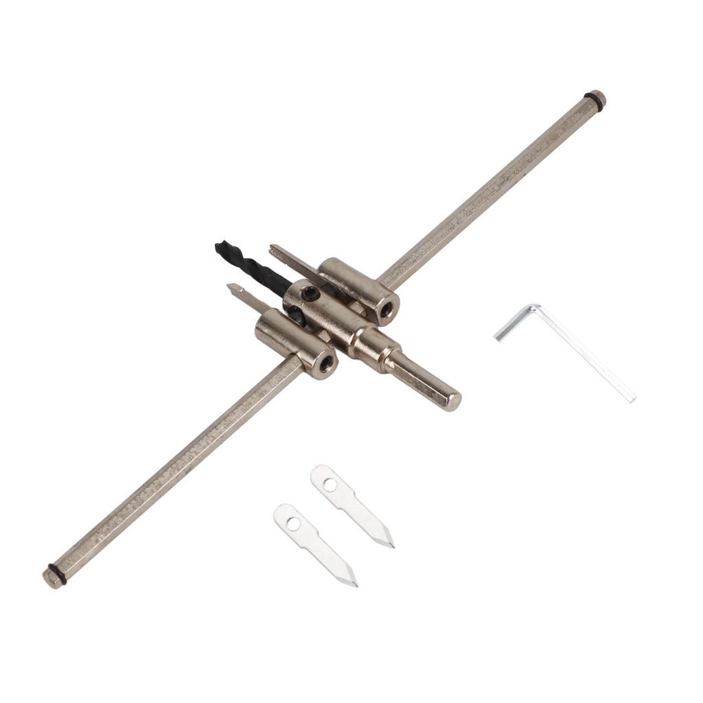 30?300mm Adjustable Silver Circle Hole Saw Drill Bit Set DIY Woodworking Tool