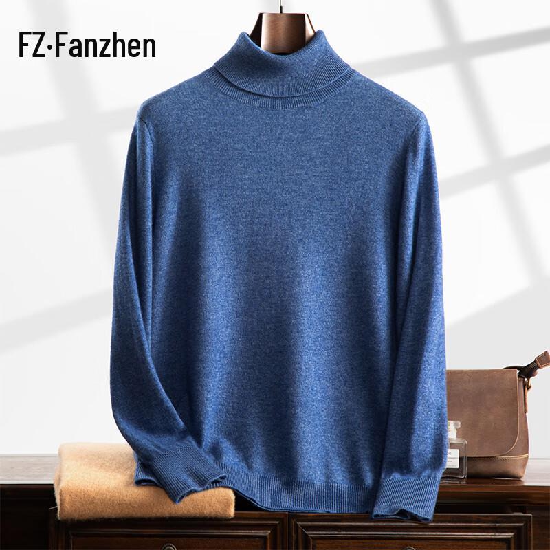 

Fanzhen Men s High-Neck Cashmere Blend Sweater M