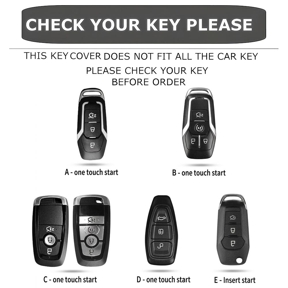 Leather Key Case For Ford Fusion Edge Explorer Mustang Escape F-150 Fiesta Ecosport Ranger Focus Mk3 Kuga Mk2 Cmax Key Fob Cover