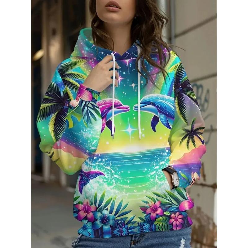 Women's Autumn and Winter 3D Printed Hooded Hoodies & Sweatshirts (women’s)