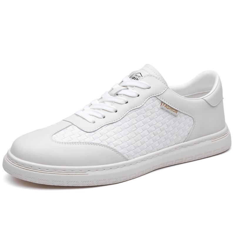 Men's shoes new leather breathable sports casual shoes lightweight versatile board shoes trendy brand fashion white shoes