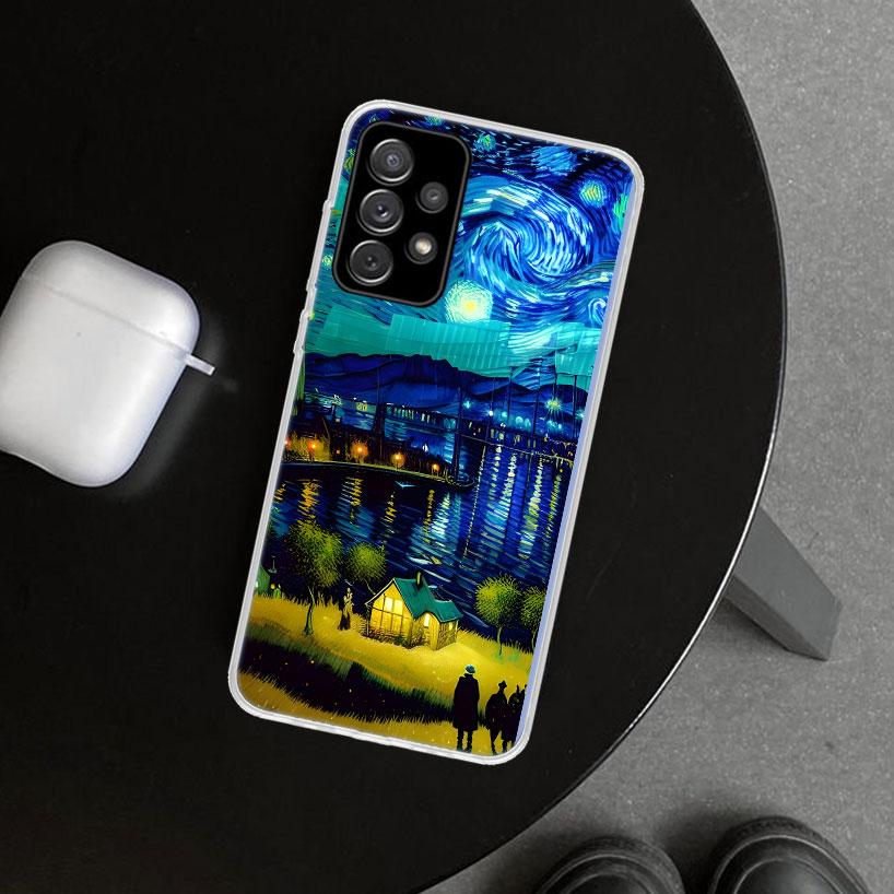 Starry Night Van Gogh Art Phone Case Cover for Samsung Galaxy A12 A22 A32 A52 A72 A02S A51 A50S A31 A20S A10S Note 20 Ultra 10 P