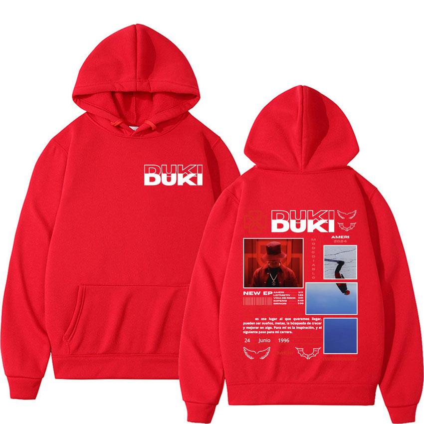 Rapper Duki Ameri 2024 Tour Grafik-Hoodies für Herren Damen Lässige Fleece Hochwertige Sweatshirts Harajuku Hip Hop Punk Pullover