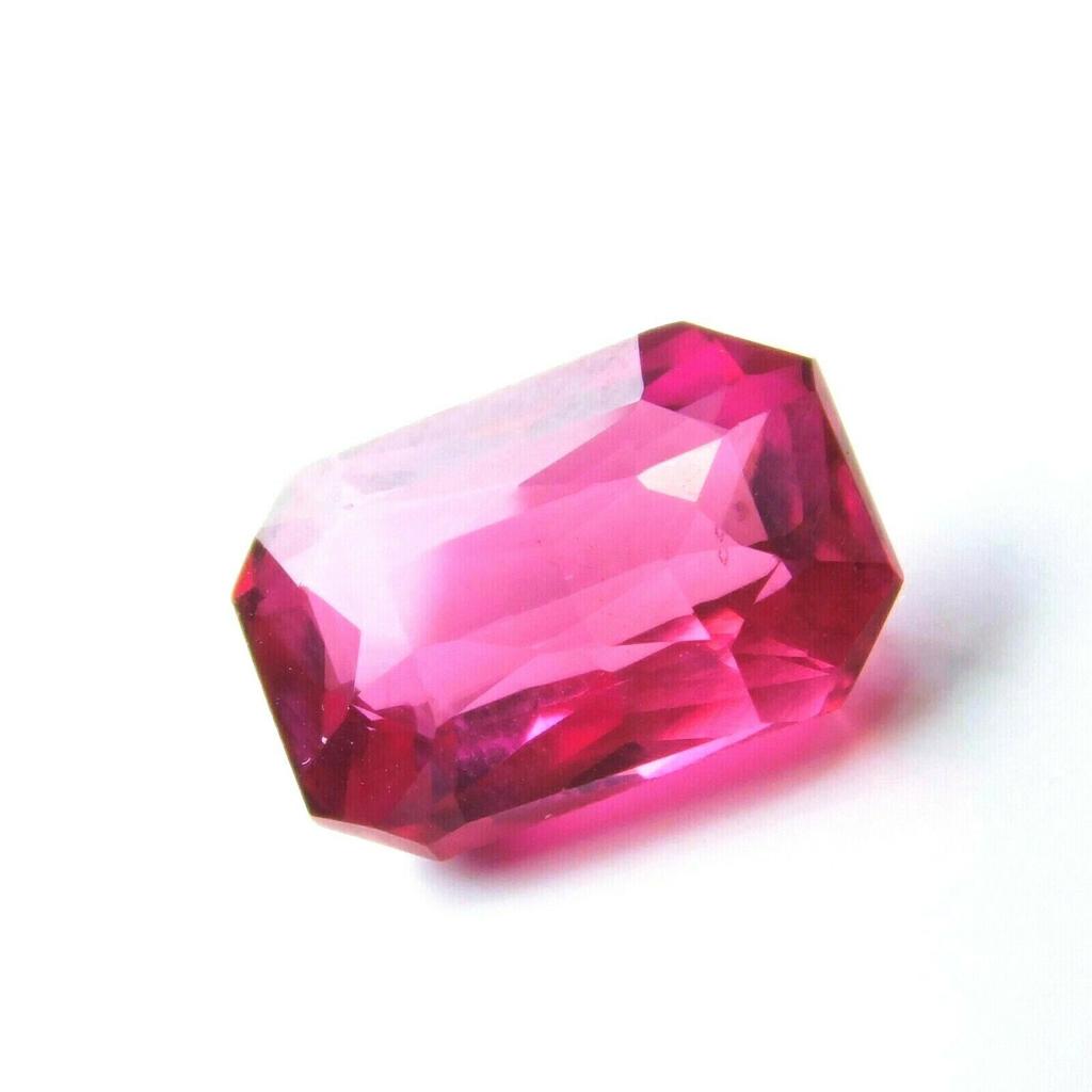 4.30 Carat Natural Sapphire Loose Gemstone CERTIFIED Pink Emerald Cut Ring Size