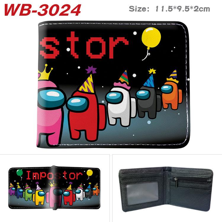 Among Us Wallet PU Leather Bi-fold Short Cartoon Game Card Holder Coin Purse for Students Black