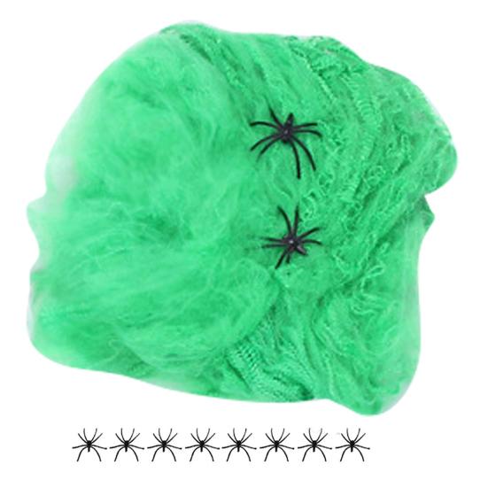 Barevné Halloweenské pavučiny Roztažitelné bavlněné pavučiny Elastické Strašidelné párty scénické rekvizity pro Halloweenské a Štědrovečerní večírky