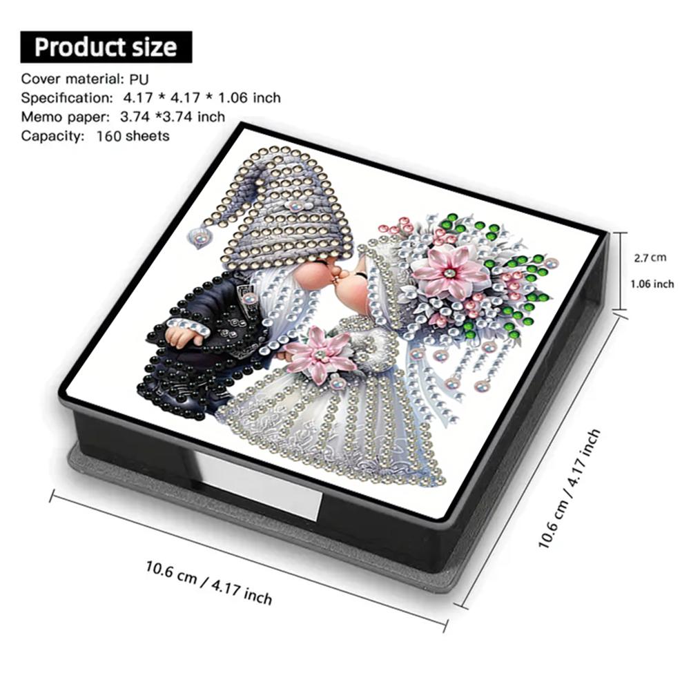 Leather 5D Diamond Painting Kit Note Box with 160 Sheets DIY Diamond Art Note Box for Home Office School Supplies