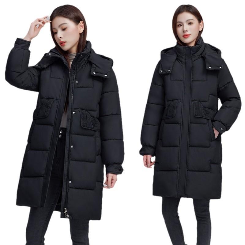 Cotton women's mid-length model 2025 winter new Korean version loose plus size thickened warm bread jacket cotton jacket