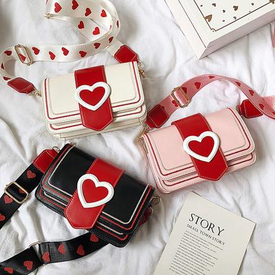 2025 New Women's Bag Love Bag Sweet Foreign Shoulder Bag Fashionable Girl Broadband Messenger Small Square Bag
