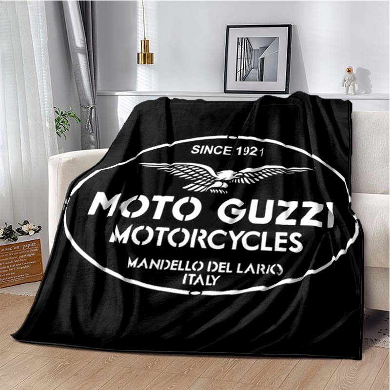 3D Retro Motorcycle G-Guzzi Flannel Printed Blanket Home Sofa Bed Warm Oversized Home Bedding Office Picnic Gift Soft Blanket