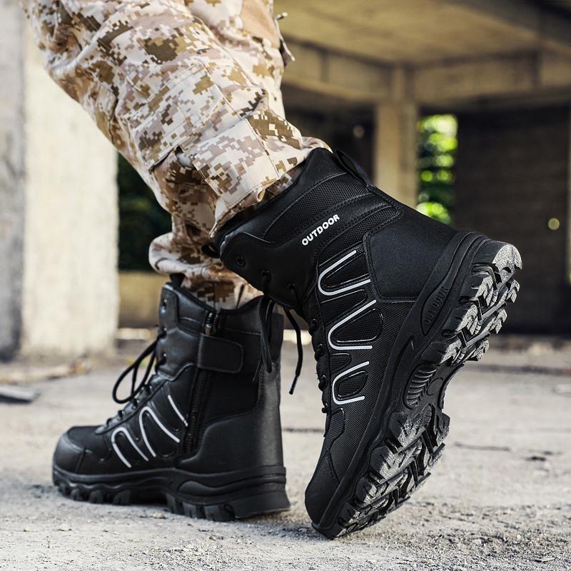 Außenhandel große Größe Trend Outdoor Wüste Mitte Hilfe spezielle taktische Militärstiefel Feld tatsächlichen Kampftraining taktische Stiefel Kampfstiefel
