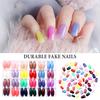 576Pcs/Set Fake Nails 24 Grids Assorted Color Long Nail Extension Removable Home Salon Women Girls Full Cover Press on Nails Kit