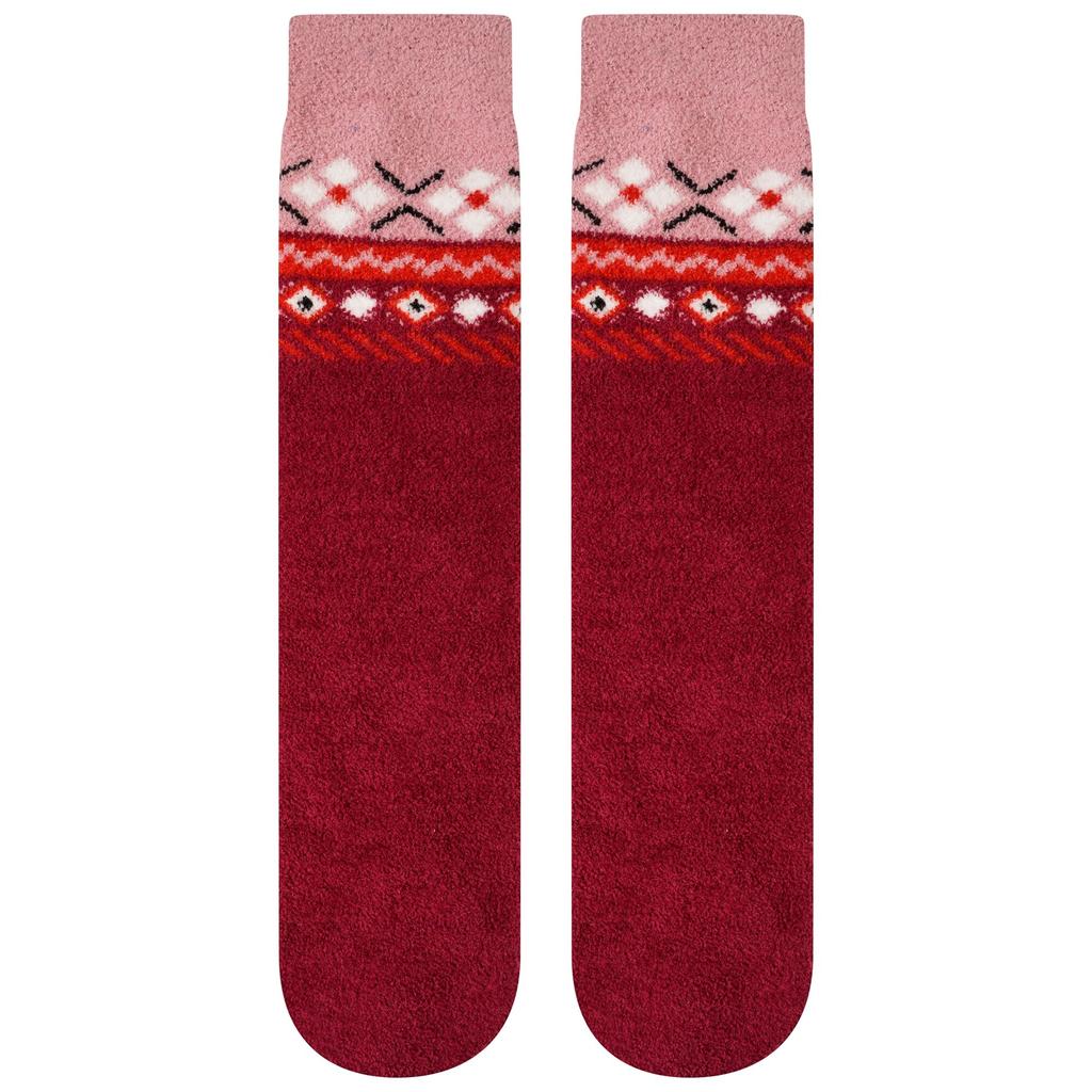 Unisex Adult Festivity Fair Isle Fluffy Christmas Socks