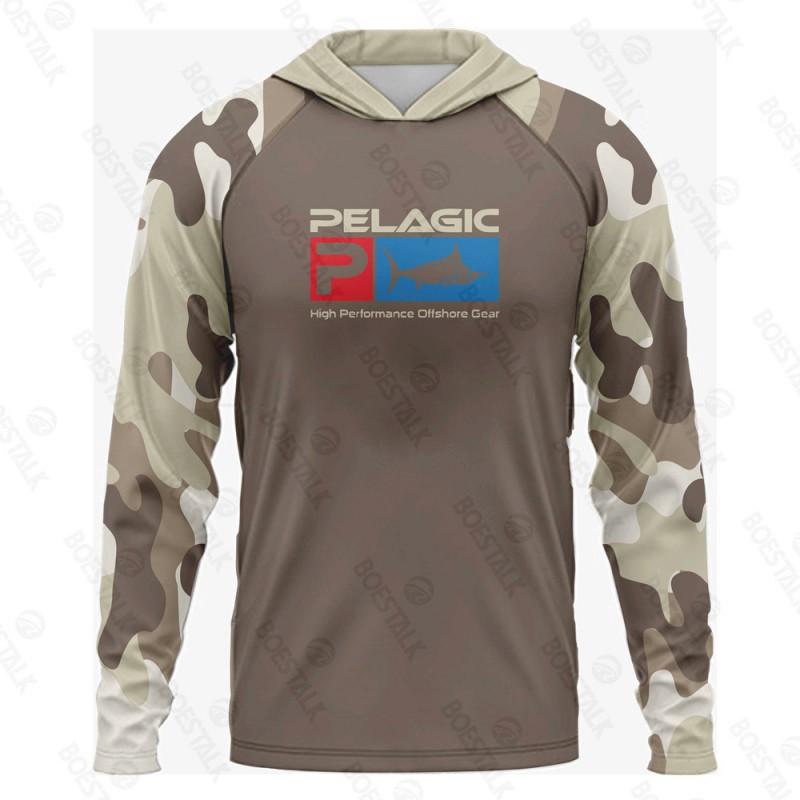 Mens Quick-Dry UV Protection Fishing Hoodie Long Sleeve Outdoor Sport Shirt Summer Fall