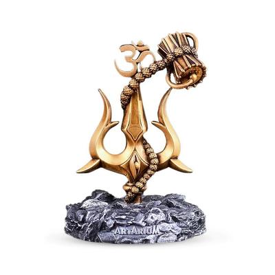 Trishul with Damru Traditional Trishul Damru Shiva Trishul Idol Decorative Showpiece for Car Dashboard Home Decor Pooja Room