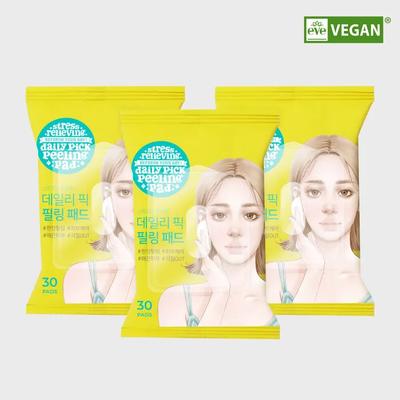 Vegan Certified_Stress Relieving Daily Pick Peeling Pad_30 Sheets*3