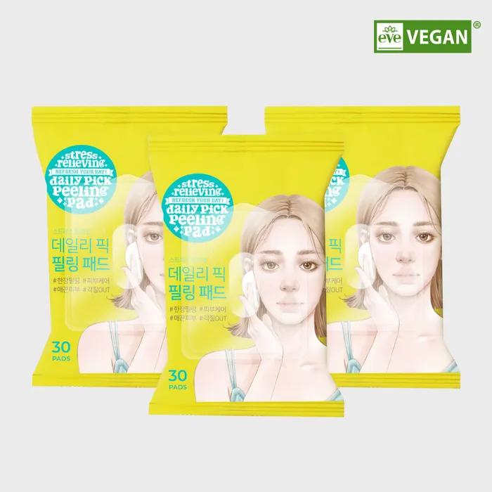 Vegan Certified_Stress Relieving Daily Pick Peeling Pad_30 sheets*3