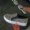 Fashion Woman Sneakers Platform Vulcanized Women Bling Crystal Loafers Autumn Women's Casual Flats Female Zip Sport Shoes Flats