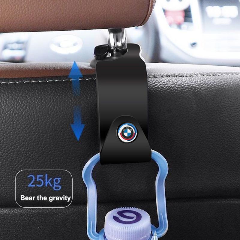 NAZF2 2Pcs Car Seat Back Hooks Auto Accessories For BMW 50th Anniversary Edition E46 E53 E90 E60 E93 E87 G01 G20 X3 X5 F30 F20 G11 E48