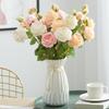 HANDUNYOU Artificial Flower Bouquet with Iridescent Vase