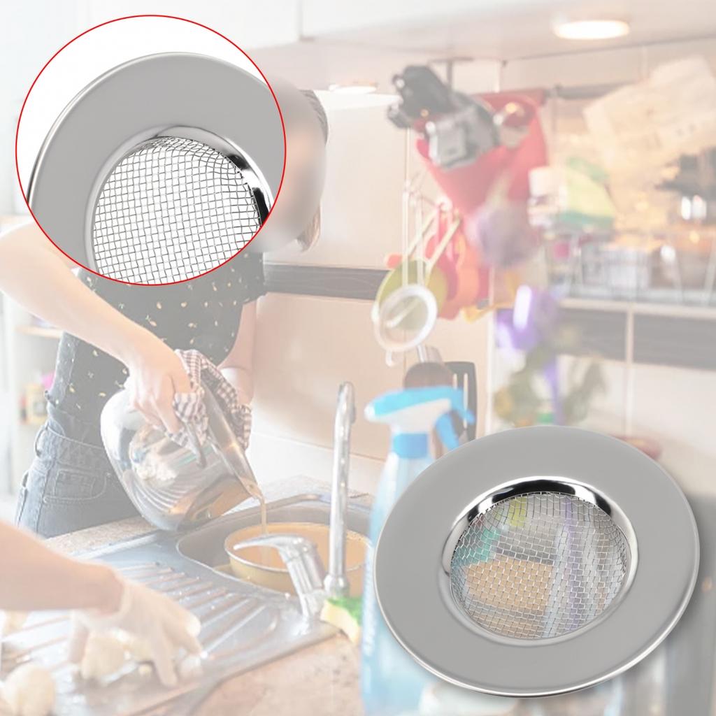 Kjøkkenvask sil av rustfritt stål avløpsplugg dypmasket filter hjemmeverktøy