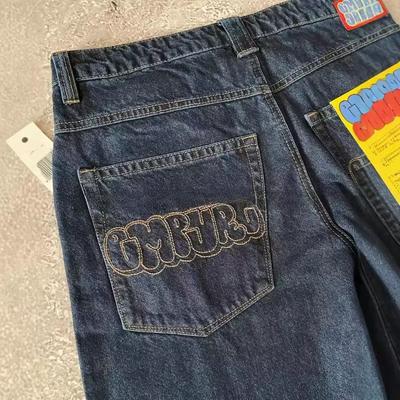 RogueWave Amerykańskie Dżinsy Vintage Prane i Postarzane High Street Casual Japońskie Spodnie Damskie Y2k Luźny Krój Prosty Wąski i Wszechstronny