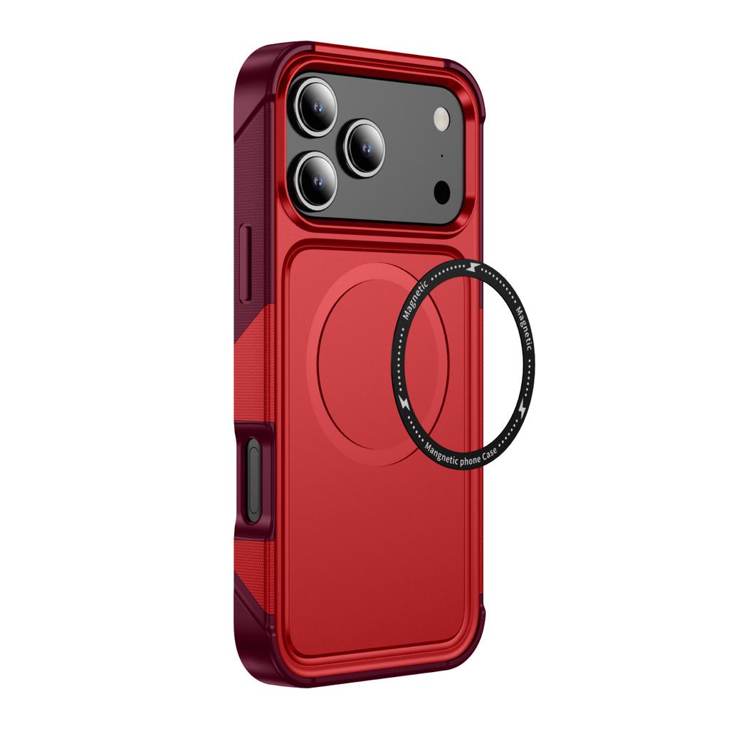Mobile Phone Case Magnetic Four Corners Anti-fall Protective Case Frosted Anti-Scratch Wireless Charging Car Phone Case for Apple 17pm
