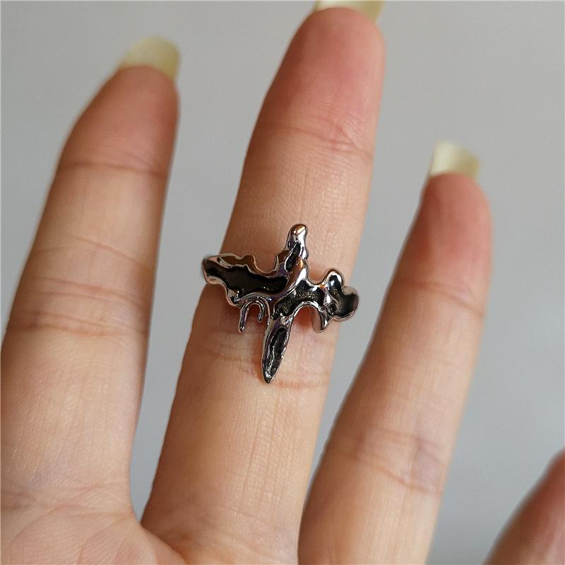 

Kpop Gothic Y2K Kpop Irregular Punk Vintage Heart Star Cross Ring For Women Men Party Grunge 90s EMO Jewelry Accessories Gift