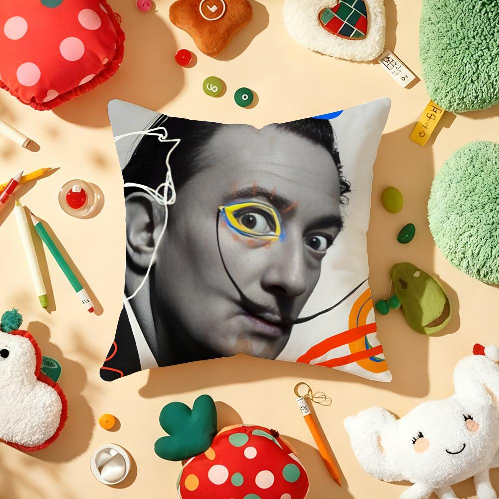 Pokrowiec na poduszkę S-Salvador D-Dali Art Pluszowy Materiał Miękki Dwustronnie Drukowany Sofa Ciepły Zimowy Domowy Prezent Pokrowiec na Poduszkę