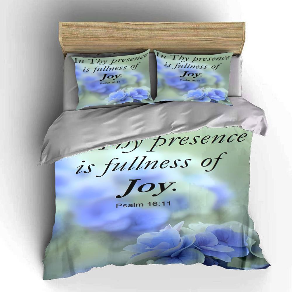 Psalm 16:11 Floral Bedding Set Bedding set (1 duvet cover, 2 pillowcases, duvet not included)